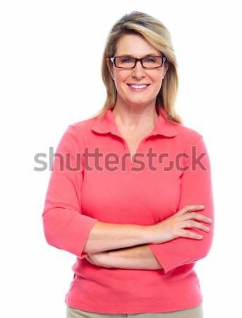 Supérieurs femme lunettes isolé blanche santé [[stock_photo]] © Kurhan