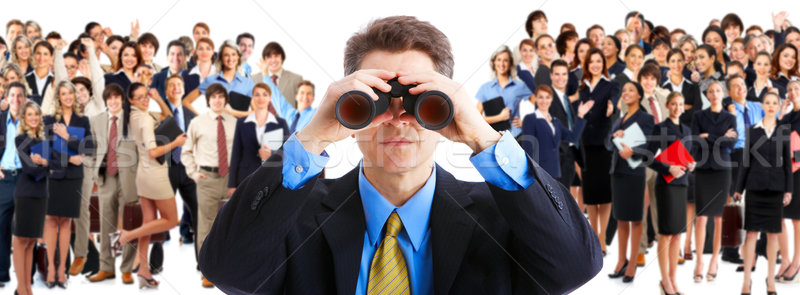 Humanos recursos empresario binoculares mirando gente de negocios Foto stock © Kurhan