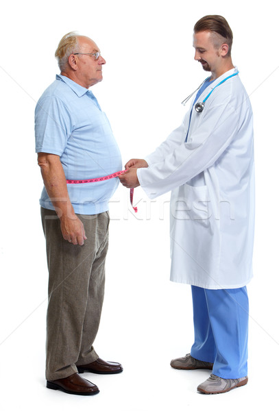 Foto stock: Médico · obeso · hombre · cuerpo · grasa