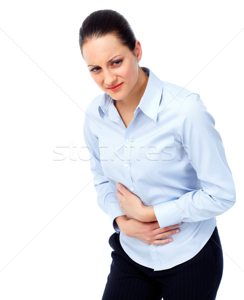 Mulher dor estômago isolado branco saúde Foto stock © Kurhan
