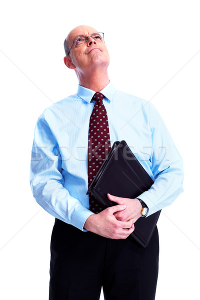 懐疑的な ビジネスマン 孤立した 白 顔 眼鏡 ストックフォト © Kurhan