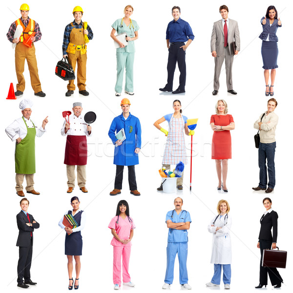 Stock photo: Set of workers people.