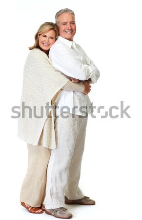 Boldog szerető idős pár izolált fehér Stock fotó © Kurhan