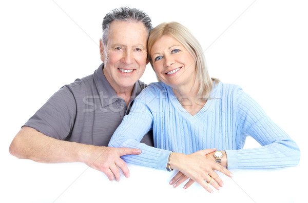 Para szczęśliwy biały Zdjęcia stock © Kurhan