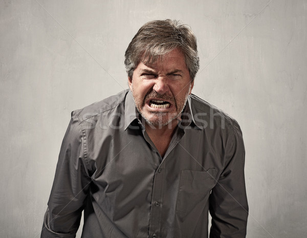 Foto stock: Zangado · homem · fúria · retrato · pessoas · cara