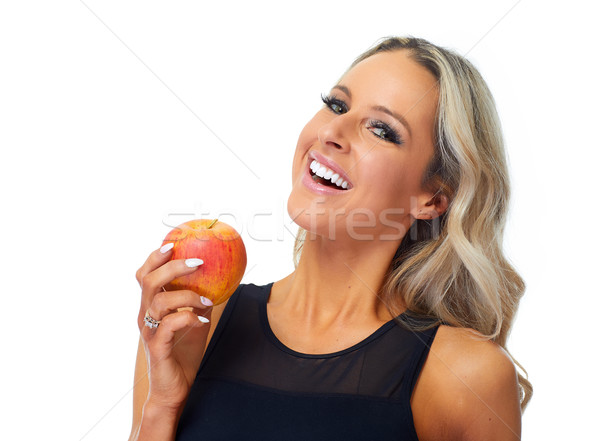 Woman eating apple Stock photo © Kurhan