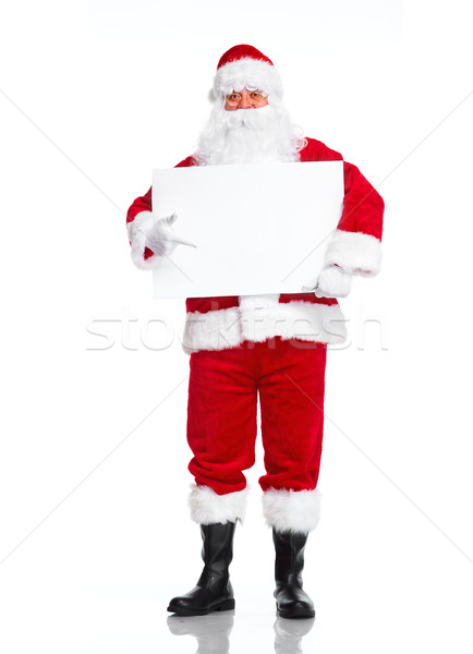 ストックフォト: サンタクロース · ポスター · 幸せ · クリスマス · バナー · 孤立した