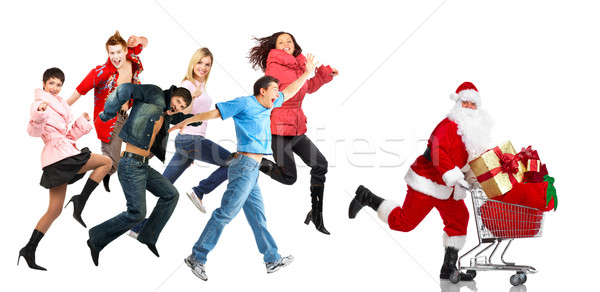 Navidad compras personas grupo feliz a la gente Foto stock © Kurhan