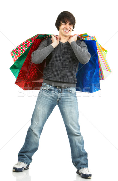 Stock photo: Happy shopping man