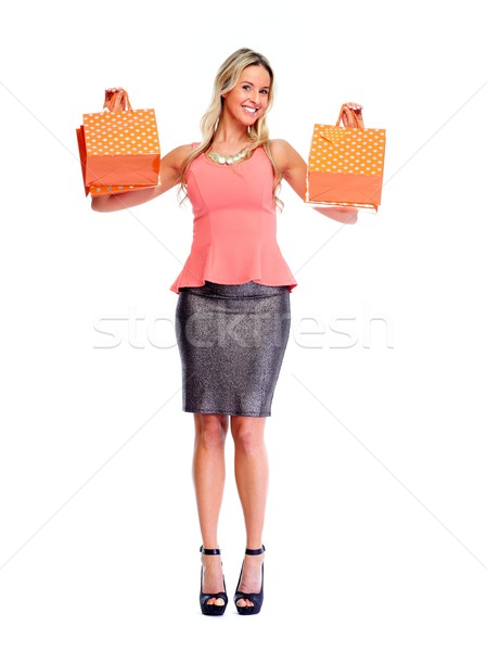 Beautiful woman with shopping bags. Stock photo © Kurhan