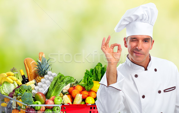 Chef man with vegetables. Stock photo © Kurhan