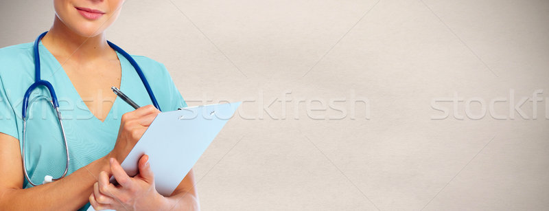 Stock photo: Hands of medical doctor woman.