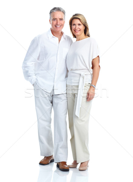 Foto stock: Feliz · ancianos · Pareja · pareja · de · ancianos · amor · aislado