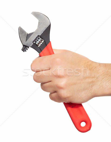 Hand of auto mechanic with wrench. Stock photo © Kurhan