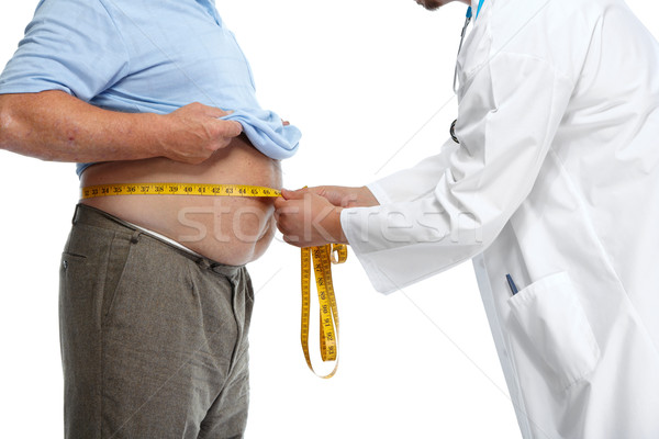 Stock fotó: Orvos · mér · elhízott · férfi · gyomor · derék