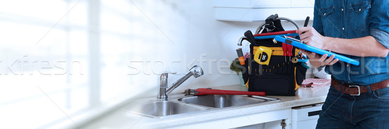 Plumber hands. Stock photo © Kurhan