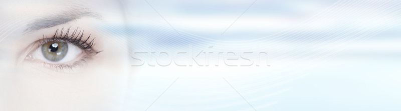 Vrouw ogen jonge vrouw naar abstract Stockfoto © Kurhan