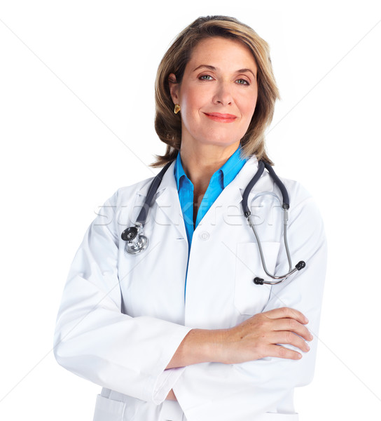 Stockfoto: Ouderen · ziekenhuis · arts · vrouw · kliniek · geïsoleerd