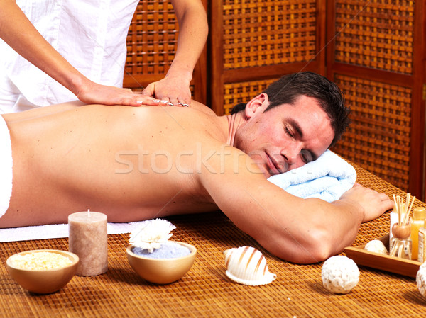 Stockfoto: Jonge · man · spa · massage · salon · ontspannen · hand