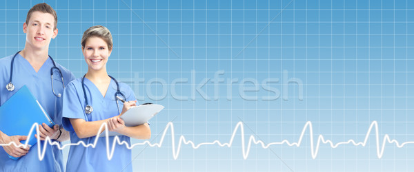 Professional doctor over healthcare background. Stock photo © Kurhan