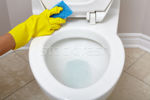 Toilet bowl cleaning. Stock photo © Kurhan