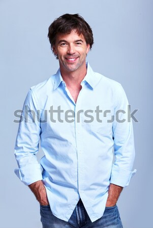 ハンサムな男 肖像 笑みを浮かべて 成熟した男 孤立した 白 ストックフォト © Kurhan