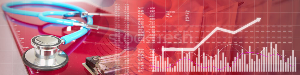 Orvosi sztetoszkóp egészségügy befektetés stock diagram Stock fotó © Kurhan