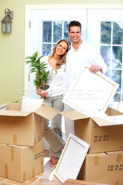 Foto stock: Feliz · Pareja · movimiento · inmobiliario · familia