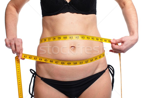 Woman measuring fat abdomen. Stock photo © Kurhan