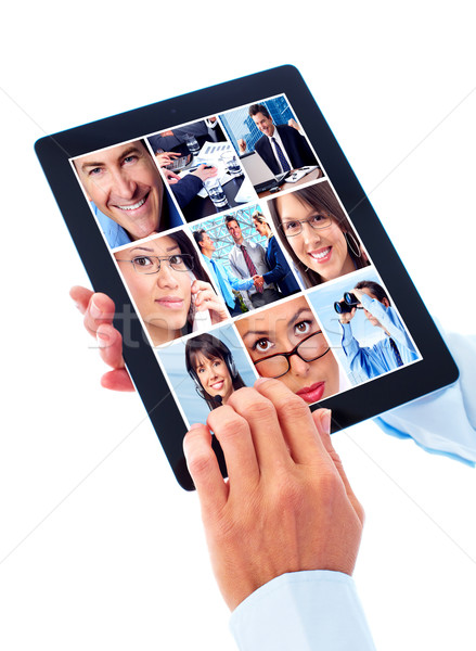 [[stock_photo]]: Nouvelle · isolé · blanche · internet · portable