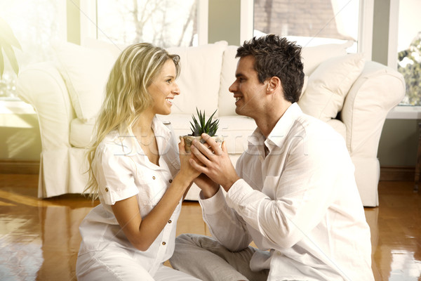 Happy couple at home. Stock photo © Kurhan