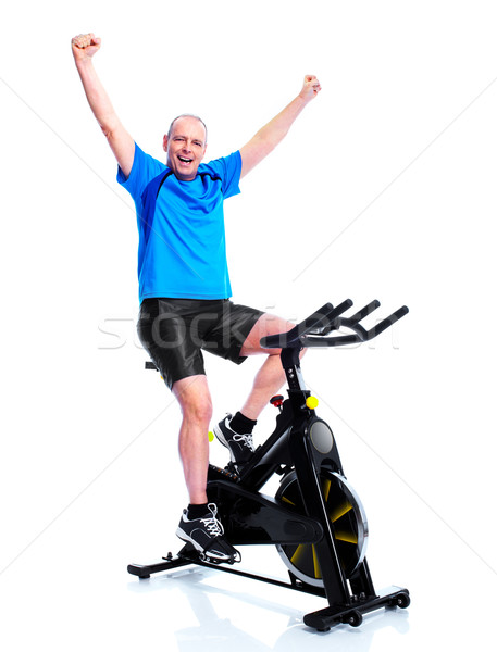 Fitness homem feliz senior esportes isolado Foto stock © Kurhan