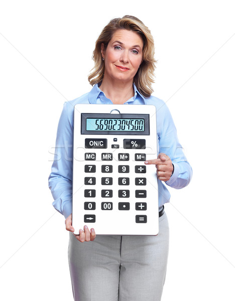 Accountant business woman with a calculator. Stock photo © Kurhan