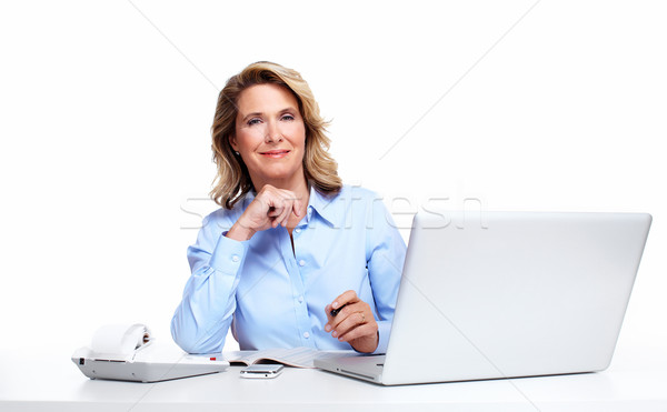 Business woman with a laptop computer. Stock photo © Kurhan