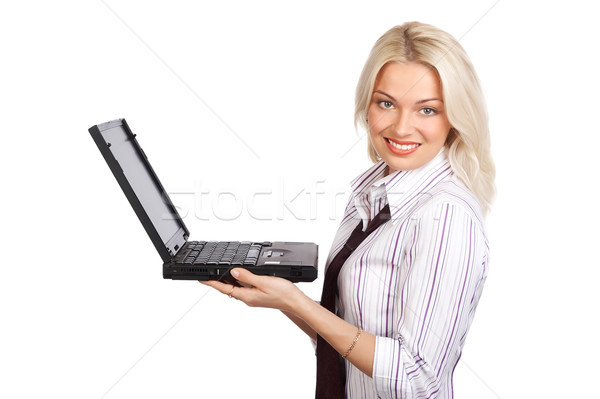 Woman with laptop Stock photo © Kurhan