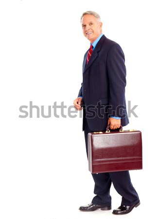 Geschäftsmann lächelnd reifen isoliert weiß Arbeit Stock foto © Kurhan