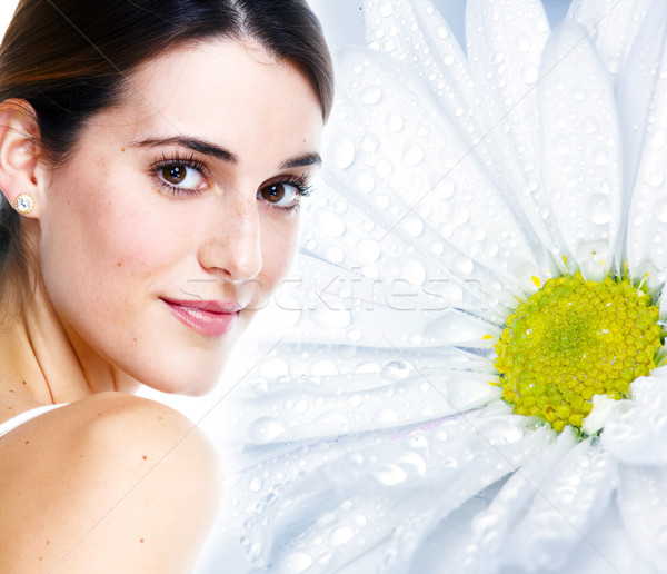 Young beautiful woman face. Stock photo © Kurhan