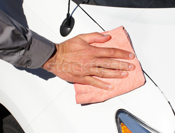 Microfiber cloth on the car. Stock photo © Kurhan
