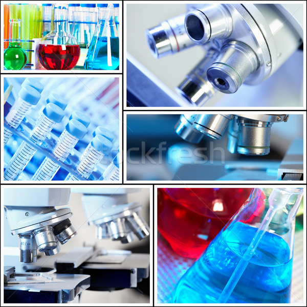 Científico colagem médico pesquisa trabalhar saúde Foto stock © Kurhan