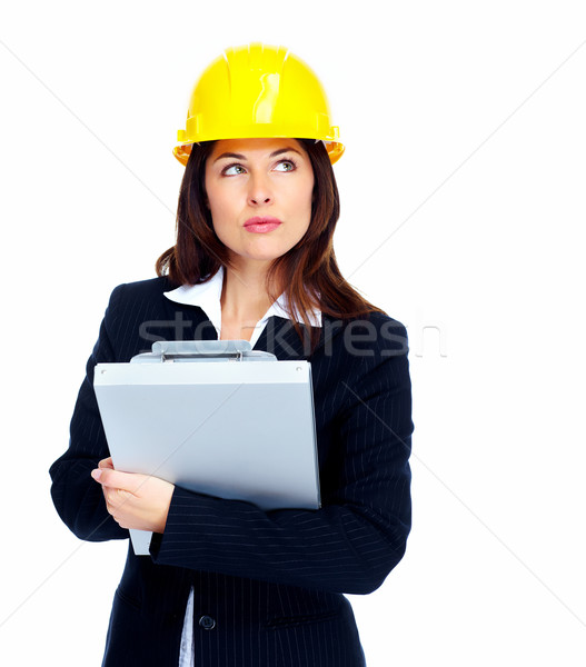 Stock photo: Worker contractor woman.