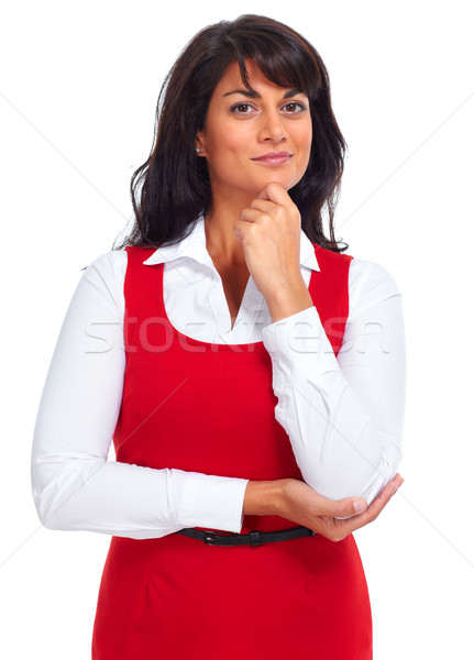 Gyönyörű fiatal üzletasszony izolált fehér nő Stock fotó © Kurhan