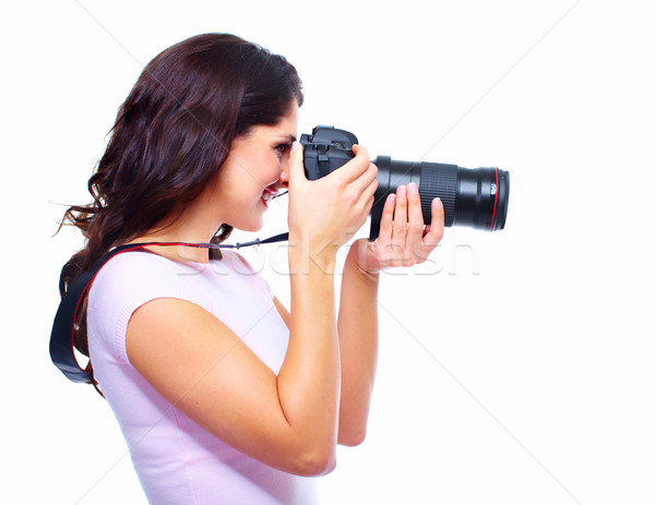 Woman with a photocamera. Stock photo © Kurhan