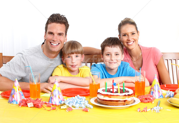 Stock photo: Happy family and birthday