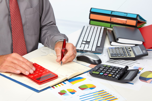 Hands of accountant man Stock photo © Kurhan