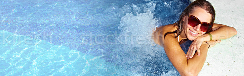 Woman in the pool Stock photo © Kurhan