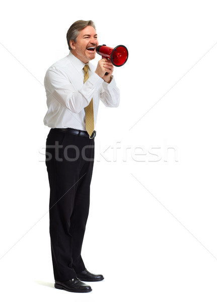 Man with megaphone Stock photo © Kurhan