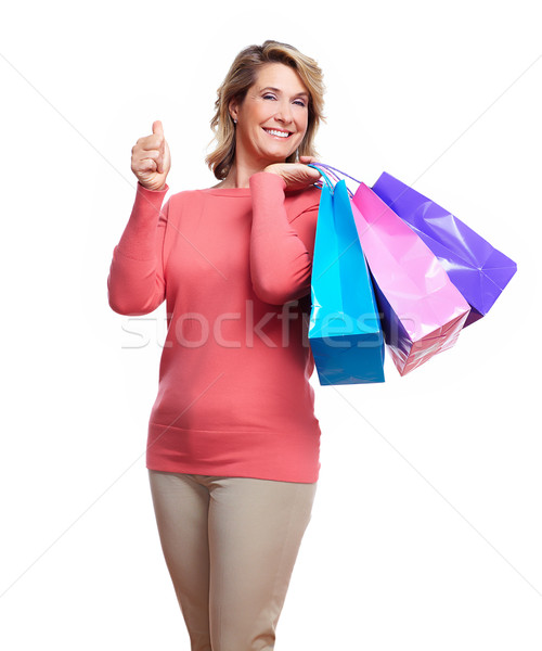 Senior woman with shopping bags. Stock photo © Kurhan