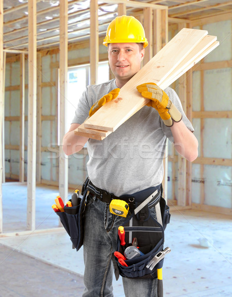 Constructor jóvenes guapo madera negocios Foto stock © Kurhan