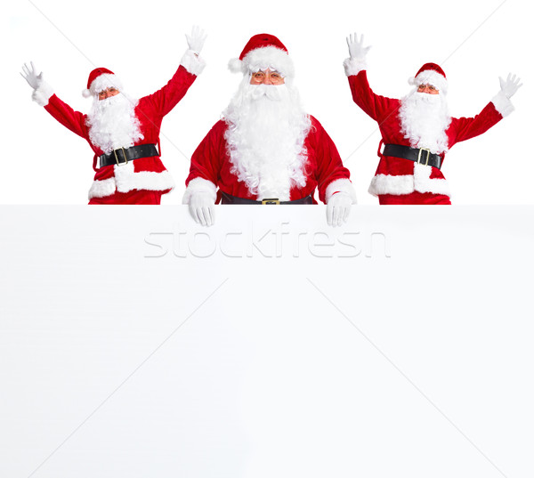 Święty mikołaj plakat szczęśliwy christmas banner odizolowany Zdjęcia stock © Kurhan