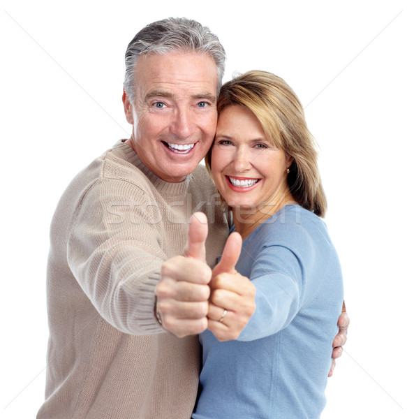 Szczęśliwy starszych para starszy para miłości odizolowany Zdjęcia stock © Kurhan